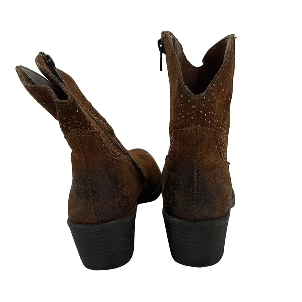 Born BOC western studded Ambrosia Brown Suede ankle boots